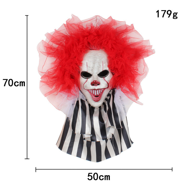 Halloween Mask Clown Wreath-Door Hanging Wreath-Wall Clown Scary Face