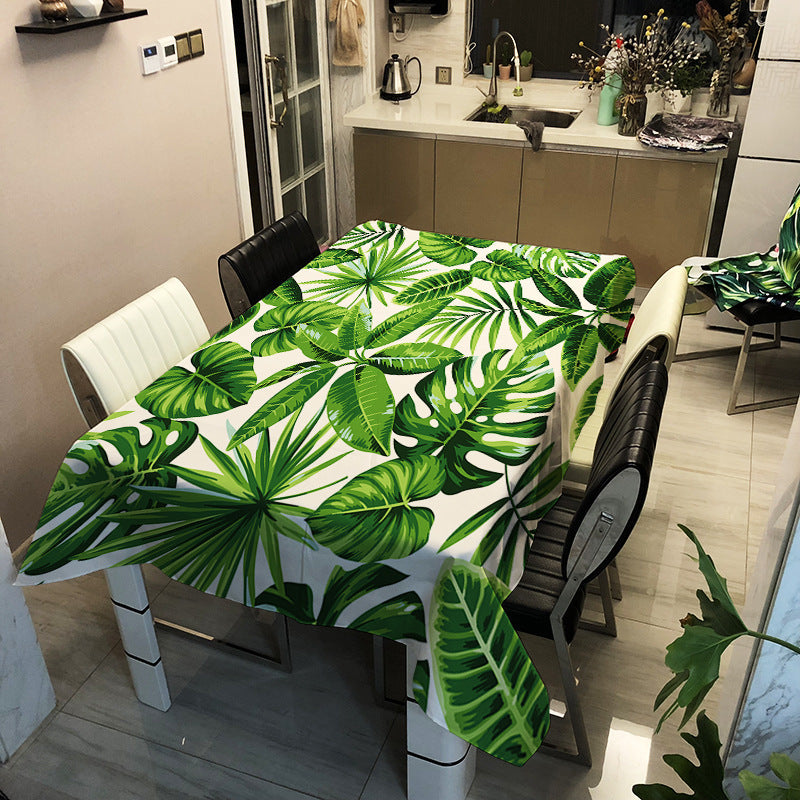 Waterproof Tablecloths-Green Leaves-Jungle Themed Table Coverings