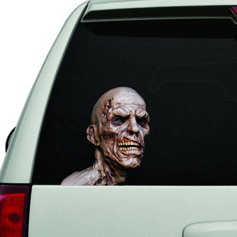 Zombie Car Window 3D Sticker-Scary Zombie Face-Halloween Window Decor