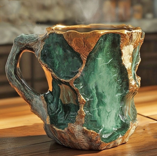 Coffee Mugs-Elegant Look Of Real Mineral Crystals- Resin Coffee Mugs