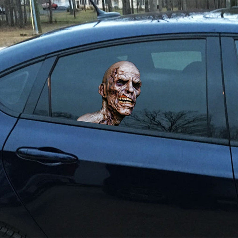 Zombie Car Window 3D Sticker-Scary Zombie Face-Halloween Window Decor