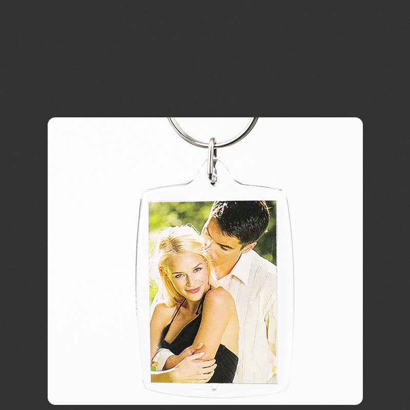 Blank Photo Frame Keychain-Acrylic-100 Transparent Photo Holder Keychains