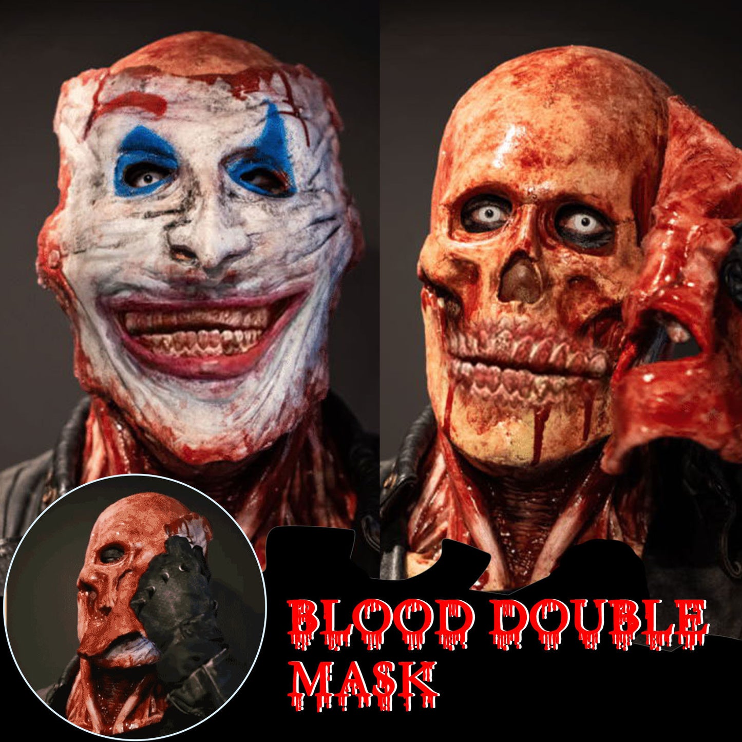 Peeling Bloody Face Mask-Halloween Gory Horror Mask-Face Peel