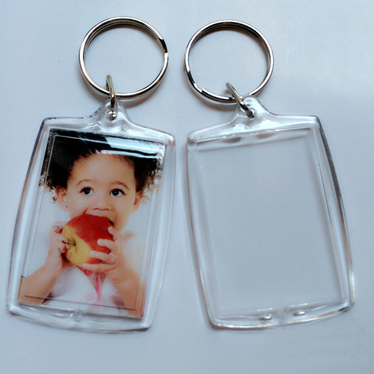 Blank Photo Frame Keychain-Acrylic-100 Transparent Photo Holder Keychains