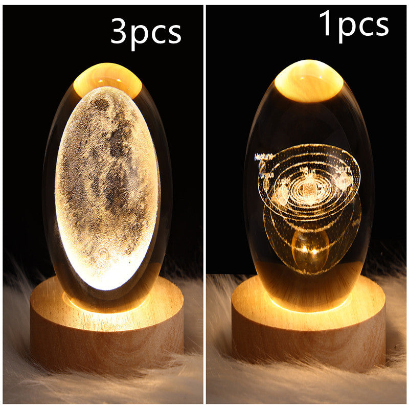 LED Night Light-Galaxy Crystal Ball Table Lamp-3D Decorative Lamp